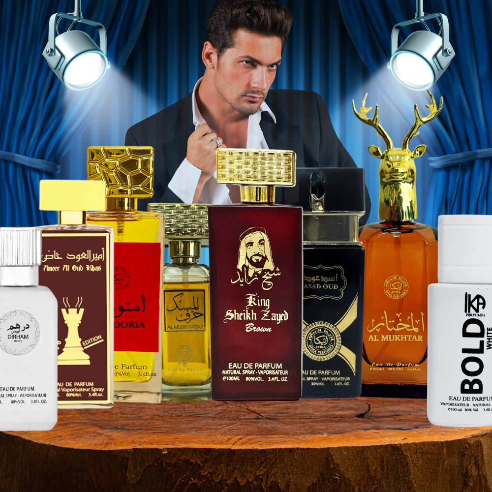 Bundle of 8 For Men | 4 Arabic Oud + 4 Perfumes - Long Lasting (100ml Each) | MB13